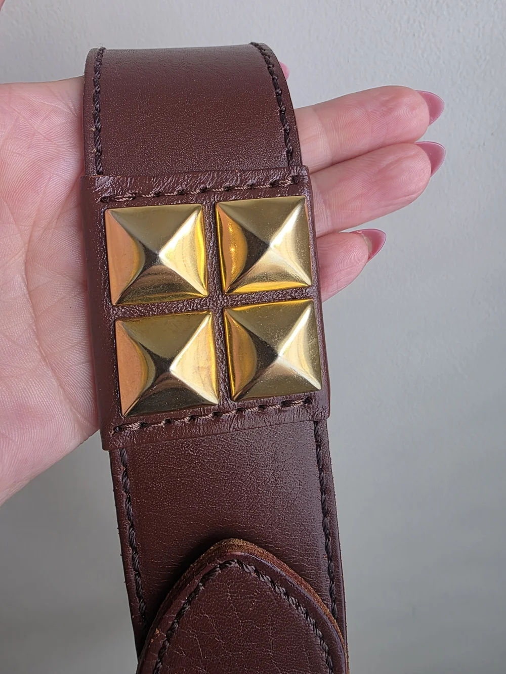 ✨ Linea Pelle Studded Genuine Leather